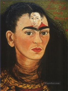 Frida Kahlo Painting - Diego and I feminism Frida Kahlo